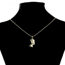 Charger l&#39;image dans la galerie, 14 K Gold Plated Nefertiti pendant with white zirconium - BIJUNET
