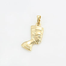 Load image into Gallery viewer, 14 K Gold Plated Nefertiti pendant with white zirconium - BIJUNET
