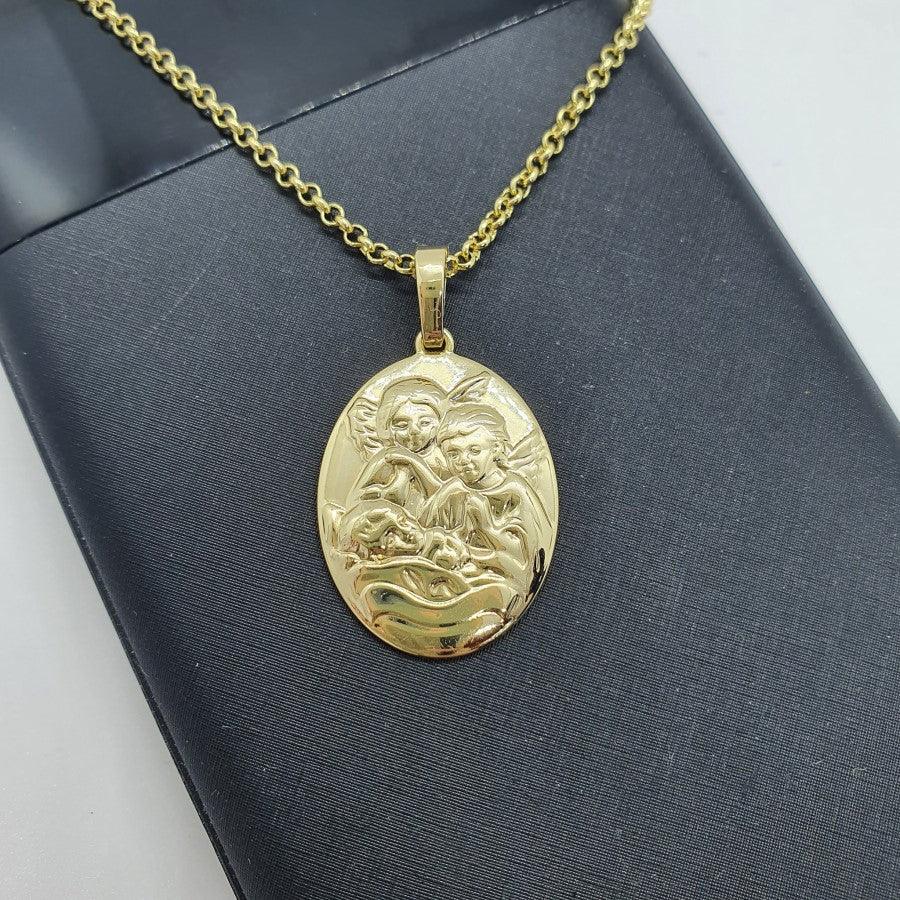 14 K Gold Plated pendant with angels - BIJUNET