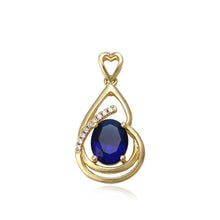 Load image into Gallery viewer, 14 K Gold Plated pendant with blue zirconium - BIJUNET
