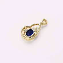 Load image into Gallery viewer, 14 K Gold Plated pendant with blue zirconium - BIJUNET
