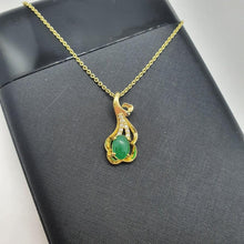 Load image into Gallery viewer, 14 K Gold Plated pendant with coloured zirconium - BIJUNET
