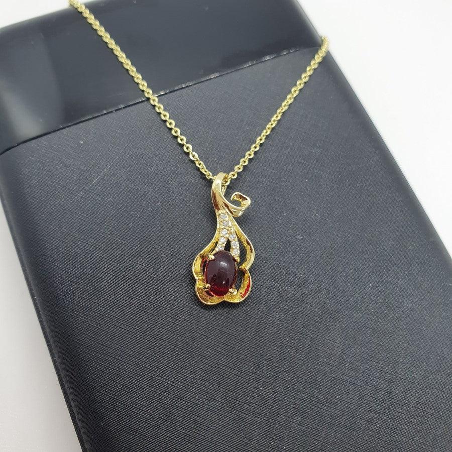 14 K Gold Plated pendant with coloured zirconium - BIJUNET