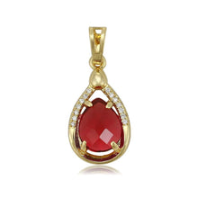Load image into Gallery viewer, 14 K Gold Plated pendant with red zirconium - BIJUNET
