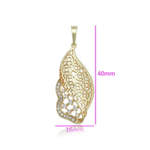 Load image into Gallery viewer, 14 K Gold Plated pendant with white zirconium - BIJUNET
