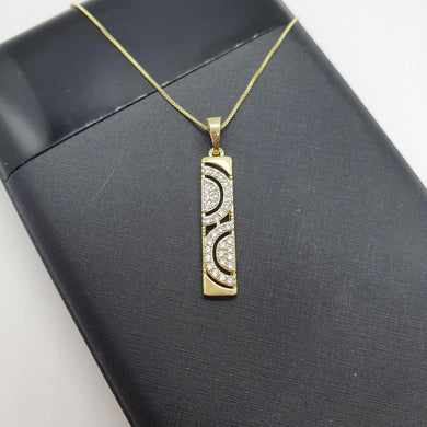 14 K Gold Plated pendant with white zirconium - BIJUNET