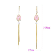 Load image into Gallery viewer, 14 K Gold Plated pink Tulip earrings with white zirconium - BIJUNET
