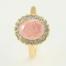 Load image into Gallery viewer, 14 K Gold Plated princess ring with pink zirconium - BIJUNET
