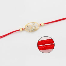 Charger l&#39;image dans la galerie, 14 K Gold Plated red string bracelet with white zirconium - BIJUNET
