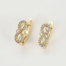 Load image into Gallery viewer, 14 K Gold Plated ring and earrings set with white zirconium - BIJUNET
