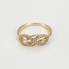 Load image into Gallery viewer, 14 K Gold Plated ring and earrings set with white zirconium - BIJUNET
