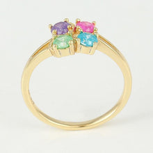 Charger l&#39;image dans la galerie, 14 K Gold Plated ring with multicoloured zirconium - BIJUNET
