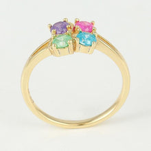 Cargar imagen en el visor de la galería, 14 K Gold Plated ring with multicoloured zirconium - BIJUNET
