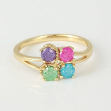 Load image into Gallery viewer, 14 K Gold Plated ring with multicoloured zirconium - BIJUNET
