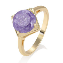 Load image into Gallery viewer, 14 K Gold Plated ring with purple zirconium - BIJUNET
