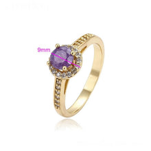 Load image into Gallery viewer, 14 K Gold Plated ring with purple zirconium - BIJUNET
