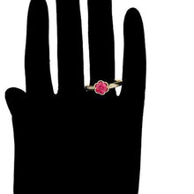 Charger l&#39;image dans la galerie, 14 K Gold Plated ring with red zirconium - BIJUNET
