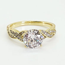 Load image into Gallery viewer, 14 K Gold Plated ring with white zirconium - BIJUNET
