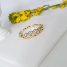 Cargar imagen en el visor de la galería, 14 K Gold Plated ring with white zirconium - BIJUNET
