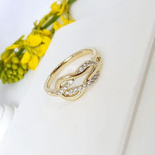 Load image into Gallery viewer, 14 K Gold Plated ring with white zirconium
