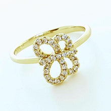 Cargar imagen en el visor de la galería, 14 K Gold Plated ring with white zirconium - BIJUNET
