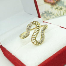 Charger l&#39;image dans la galerie, 14 K Gold Plated ring with white zirconium - BIJUNET

