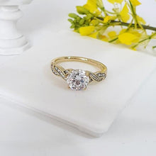 Load image into Gallery viewer, 14 K Gold Plated ring with white zirconium - BIJUNET
