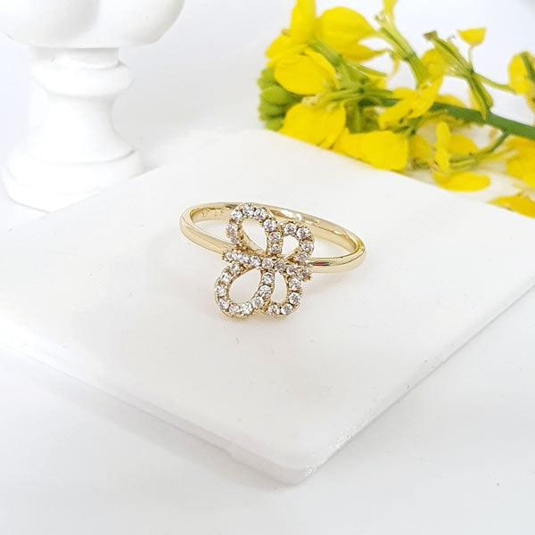14 K Gold Plated ring with white zirconium - BIJUNET