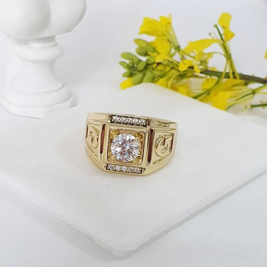 14 K Gold Plated ring with white zirconium - BIJUNET