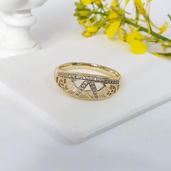 14 K Gold Plated ring with white zirconium - BIJUNET