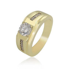 Load image into Gallery viewer, 14 K Gold Plated ring with white zirconium - BIJUNET
