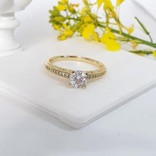 Load image into Gallery viewer, 14 K Gold Plated ring with white zirconium - BIJUNET
