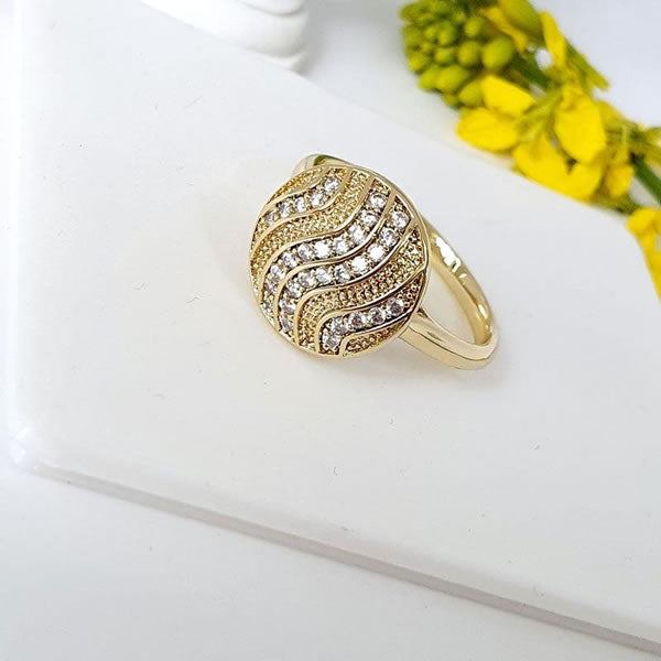 14 K Gold Plated ring with white zirconium