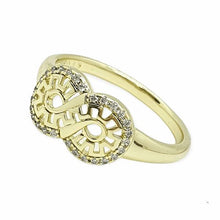 Load image into Gallery viewer, 14 K Gold Plated ring with white zirconium - BIJUNET
