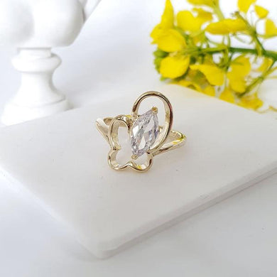 14 K Gold Plated ring with white zirconium - BIJUNET
