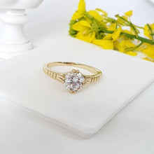 Load image into Gallery viewer, 14 K Gold Plated ring with white zirconium - BIJUNET
