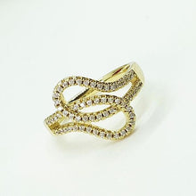 Charger l&#39;image dans la galerie, 14 K Gold Plated ring with white zirconium - BIJUNET
