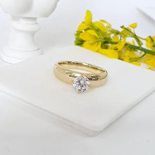 Cargar imagen en el visor de la galería, 14 K Gold Plated ring with white zirconium - BIJUNET
