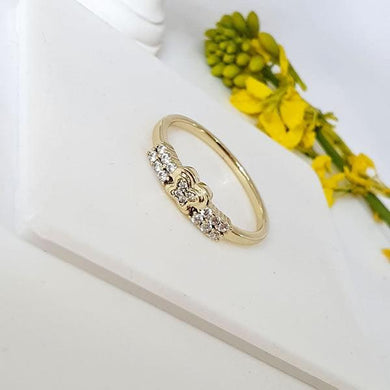 14 K Gold Plated ring with white zirconium - BIJUNET