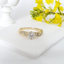 Load image into Gallery viewer, 14 K Gold Plated ring with white zirconium - BIJUNET
