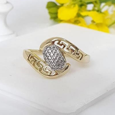 14 K Gold Plated ring with white zirconium