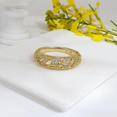 14 K Gold Plated ring with white zirconium - BIJUNET