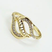 Load image into Gallery viewer, 14 K Gold Plated ring with white zirconium - BIJUNET
