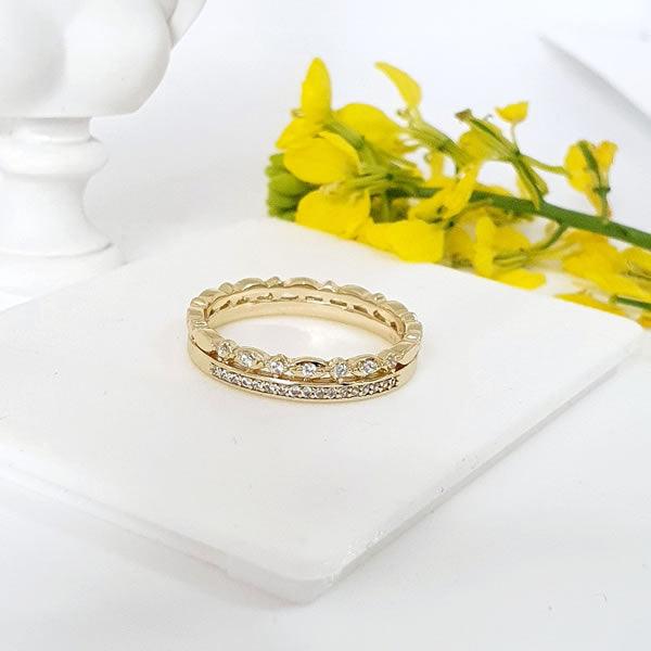 14 K Gold Plated ring with white zirconium - BIJUNET