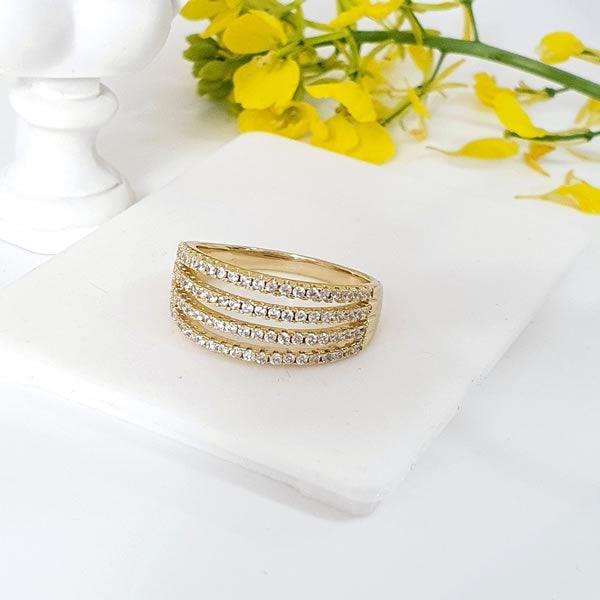 14 K Gold Plated ring with white zirconium - BIJUNET