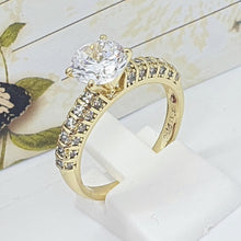 Cargar imagen en el visor de la galería, 14 K Gold Plated ring with white zirconium - BIJUNET
