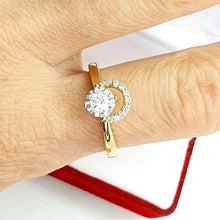 Charger l&#39;image dans la galerie, 14 K Gold Plated ring with white zirconium - BIJUNET
