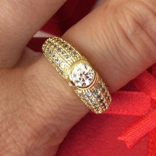 Load image into Gallery viewer, 14 K Gold Plated ring with white zirconium - BIJUNET
