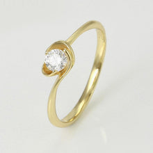 Load image into Gallery viewer, 14 K Gold Plated ring with white zirconium - BIJUNET
