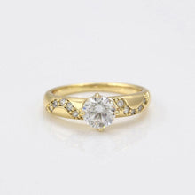 Load image into Gallery viewer, 14 K Gold Plated ring with white zirconium - BIJUNET
